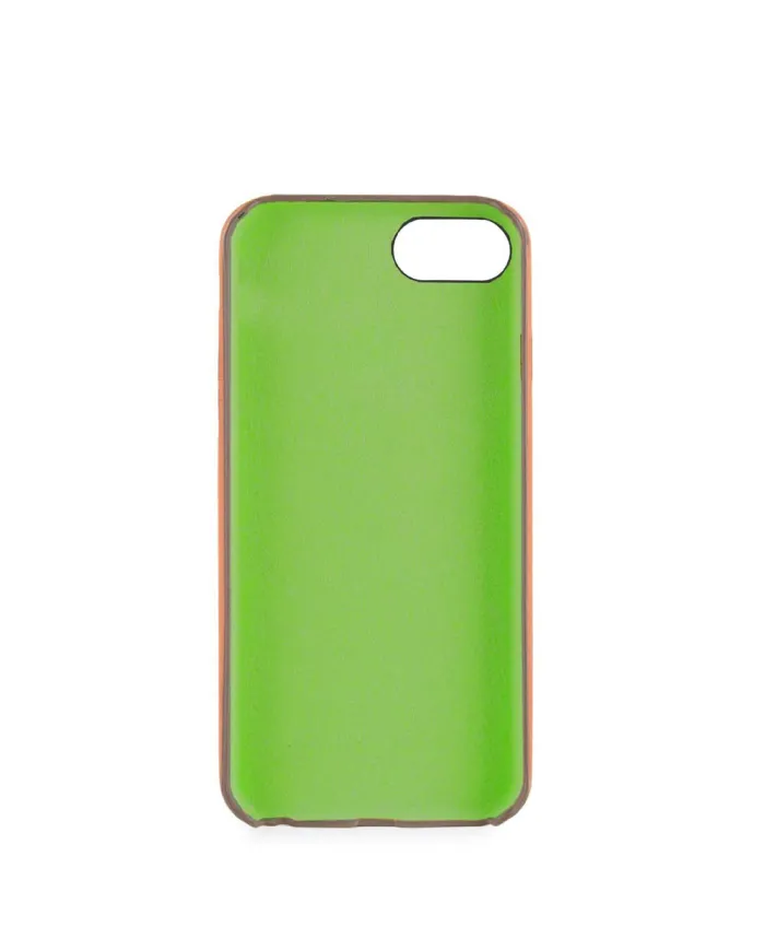 Piquadro Custodia rigida per Iphone® 7 Plus, rivestita in pregiata pelle naturale, Piquadro "Bagmotic" Verde/Cuoio