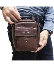 Aeronautica Militare Borsa uomo in pelle "Vintage" Marrone