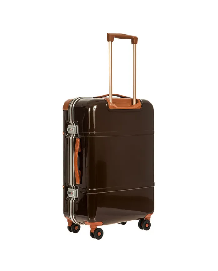 Bric's Trolley medio in Makrolon con riporti in cuoio, Bric's "Bellagio". Marrone/Cuoio