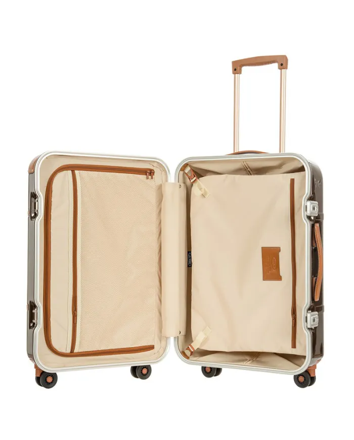 Bric's Trolley medio in Makrolon con riporti in cuoio, Bric's "Bellagio". Marrone/Cuoio