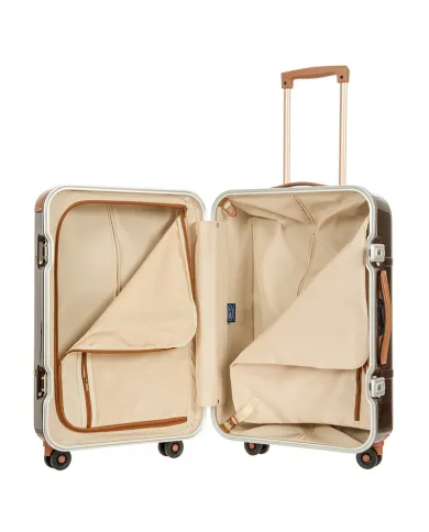 Bric's Trolley medio in Makrolon con riporti in cuoio, Bric's "Bellagio". Marrone/Cuoio