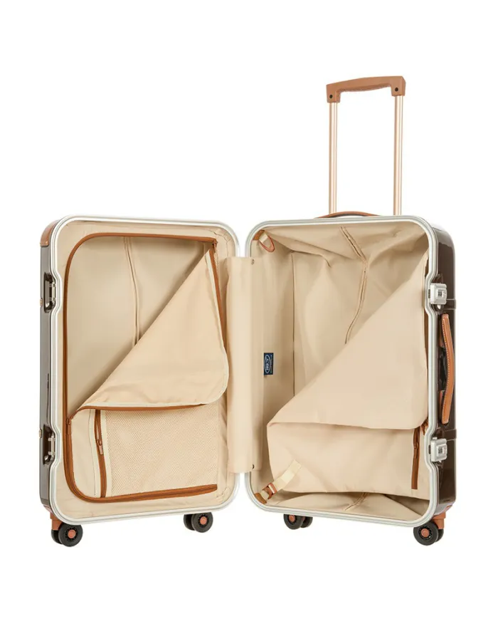 Bric's Trolley medio in Makrolon con riporti in cuoio, Bric's "Bellagio". Marrone/Cuoio