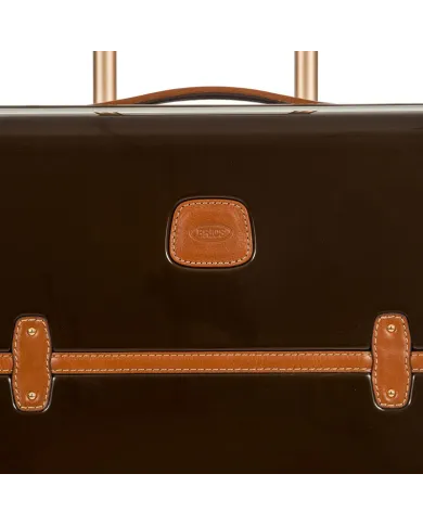 Bric's Trolley medio in Makrolon con riporti in cuoio, Bric's "Bellagio". Marrone/Cuoio