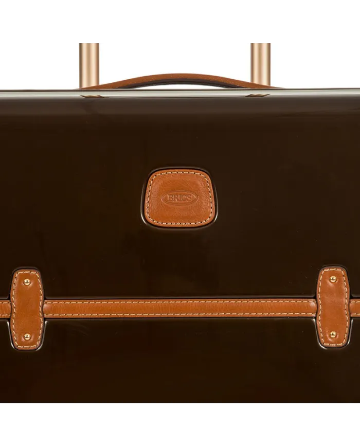 Bric's Trolley medio in Makrolon con riporti in cuoio, Bric's "Bellagio". Marrone/Cuoio