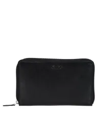 Bric's Porta documenti in pelle chiuso con zip Nero