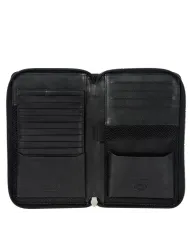 Bric's Porta documenti in pelle chiuso con zip Nero