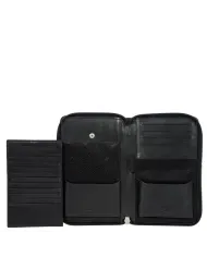 Bric's Porta documenti in pelle chiuso con zip Nero