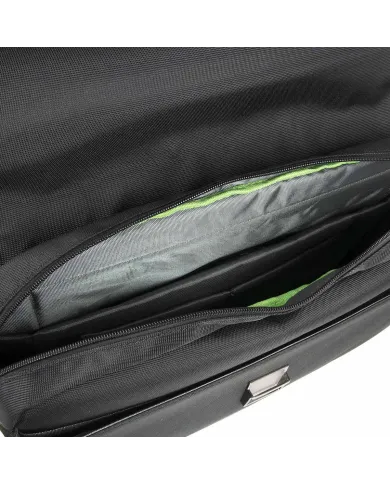 Y Not Cartella in tessuto e pelle con tasche per pc 14" e tablet, Y Not "Business" Testa moro