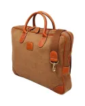 Bric's Cartella in tessuto scamosciato e cuoio Bric's, linea "Life". Cammello