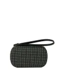Liviana Conti Pochette rigida in tessuto lavorato Liviana Conti. Nero/Avorio