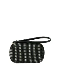 Liviana Conti Pochette rigida in tessuto lavorato Liviana Conti. Nero/Avorio