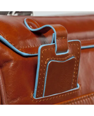 Piquadro Cartella in pelle con porta pc 15" Blue square Mogano