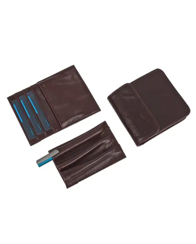 Piquadro Cartella in pelle con porta pc 15" Blue square Mogano