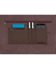 Piquadro Borsa messenger, con tasca per notebook 14" e tablet, Piquadro "Blue square" Mogano