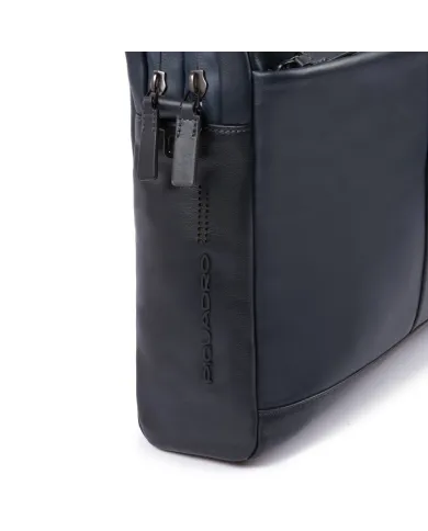 Piquadro Cartella due manici in pelle con porta pc 15,6", Urban Nero