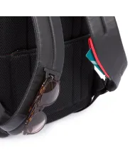 Piquadro Zaino porta pc 15,6" pelle con placca USB Grigio/Nero