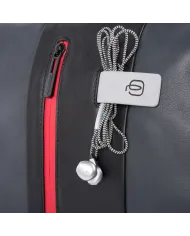 Piquadro Zaino porta pc 15,6" pelle con placca USB Grigio/Nero