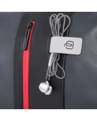 Piquadro Zaino porta pc 15,6" pelle con placca USB Nero