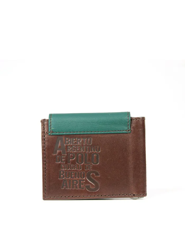 La Martina Porta banconote in pelle, con tasca per monete, La Martina Rio  Almagro. Testa moro/