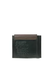 La Martina Porta banconote in pelle, con tasca per monete, La Martina "Rio Almagro". Testa moro/Nero