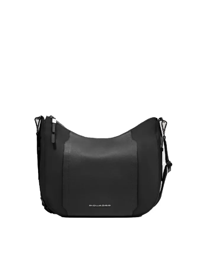 Piquadro Borsa tessuto e pelle Lyra Nero