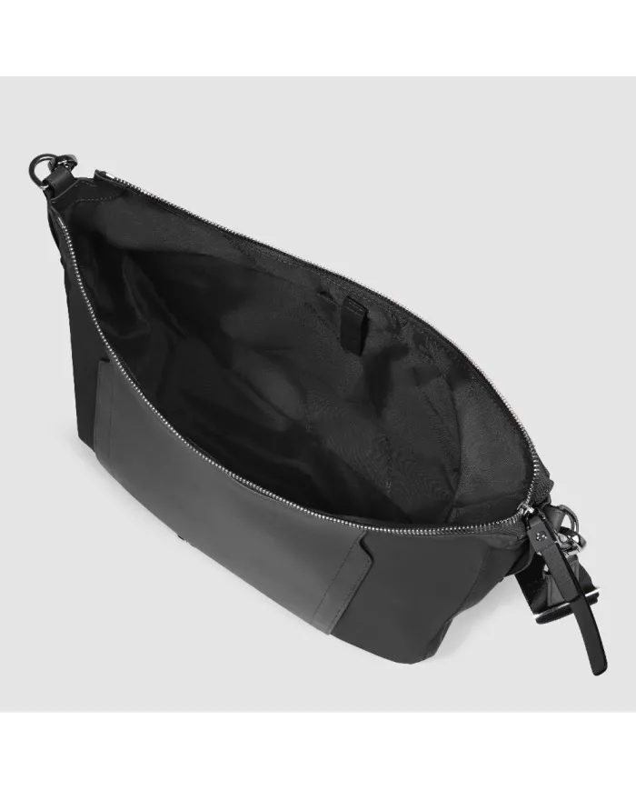 Piquadro Borsa tessuto e pelle Lyra Nero