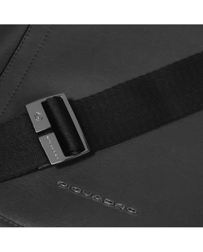 Piquadro Borsa tessuto e pelle Lyra Nero