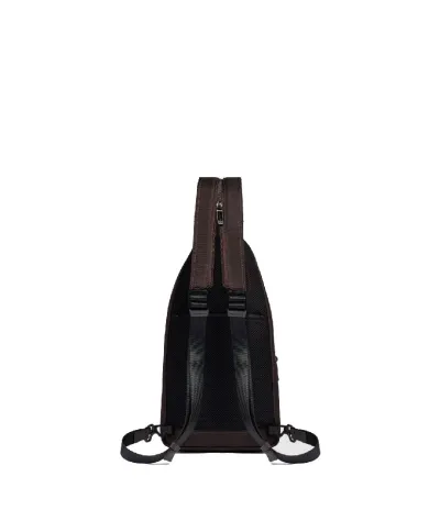 Piquadro Monospalla tessuto Wollem Testa moro