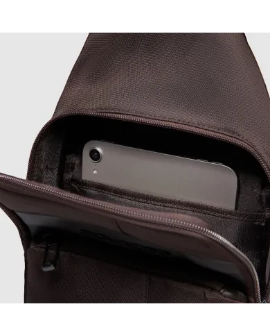 Piquadro Monospalla tessuto Wollem Testa moro