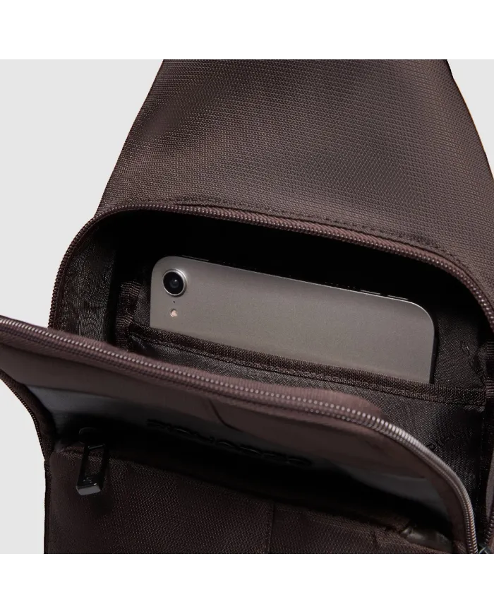 Piquadro Monospalla tessuto Wollem Testa moro