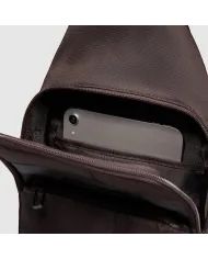 Piquadro Monospalla tessuto Wollem Testa moro