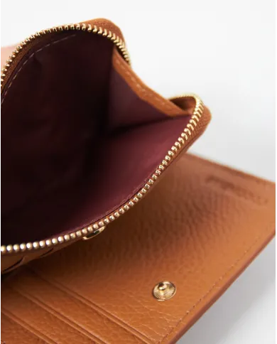 Coccinelle Portafoglio piccolo in pelle Metallic Soft Cuoio