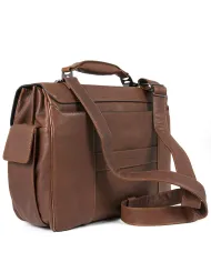 Piquadro Cartella in pelle porta pc 15,6, "Black square" Testa moro