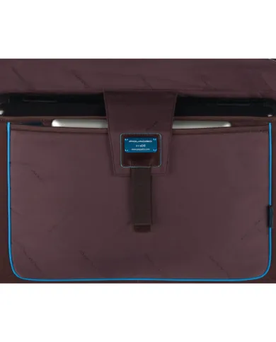 Piquadro Cartella in pelle porta pc 15,6, "Black square" Testa moro