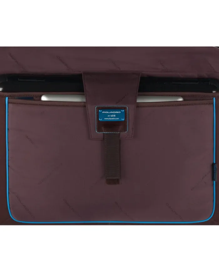 Piquadro Cartella in pelle porta pc 15,6, "Black square" Testa moro