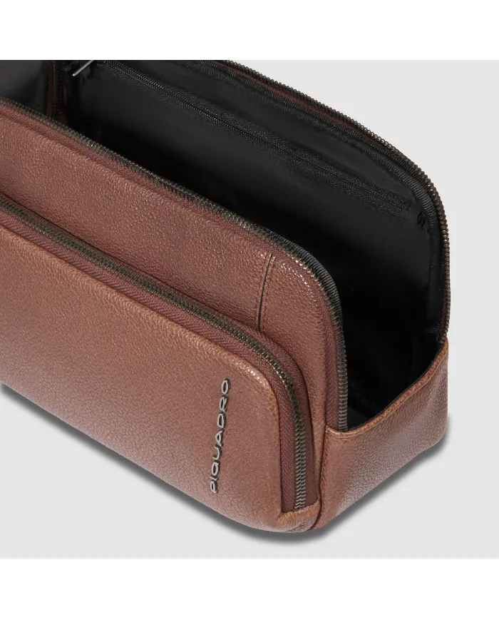 Piquadro Beauty case pelle Cronus Marrone
