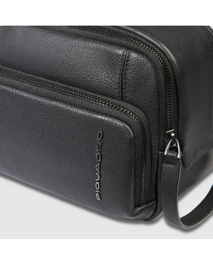 Piquadro Beauty case pelle Cronus Nero