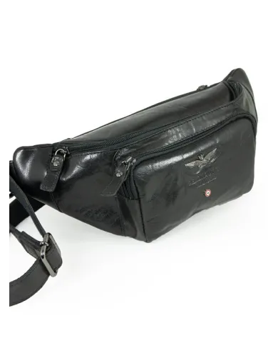 Aeronautica Militare Marsupio per uomo in pelle Nero