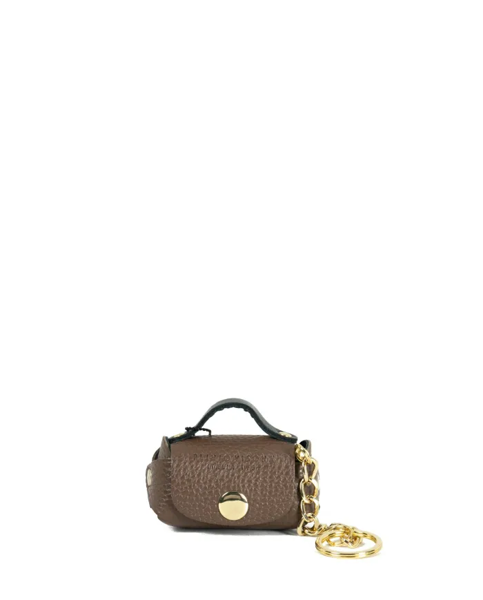 Visona Portachiavi mini borsa Marrone