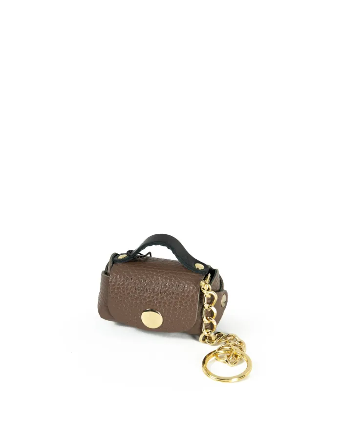 Visona Portachiavi mini borsa Marrone