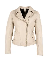 Gipsy Giacca chiodo donna in pelle Beige