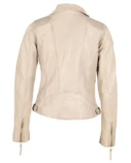 Gipsy Giacca chiodo donna in pelle Beige