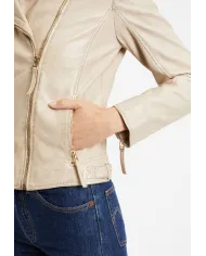 Gipsy Giacca chiodo donna in pelle Beige