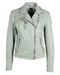 Gipsy Giacca chiodo donna in pelle Verde chiaro
