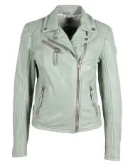 Gipsy Giacca chiodo donna in pelle Verde chiaro