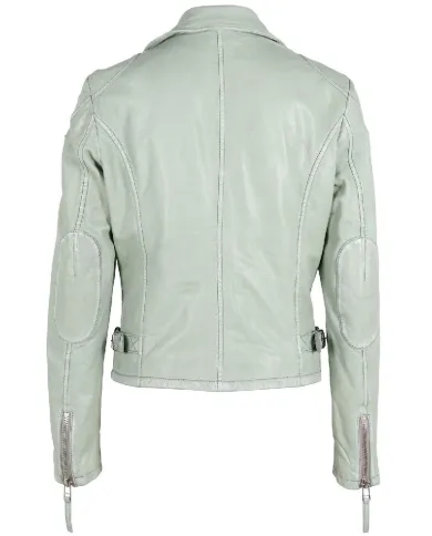 Gipsy Giacca chiodo donna in pelle Verde chiaro Gipsy Giacca chiodo donna in pelle Verde chiaro