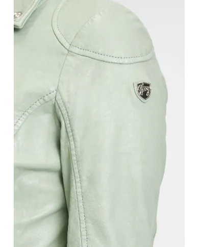 Gipsy Giacca chiodo donna in pelle Verde chiaro Gipsy Giacca chiodo donna in pelle Verde chiaro