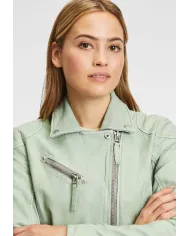 Gipsy Giacca chiodo donna in pelle Verde chiaro