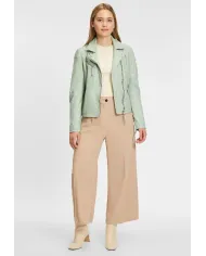 Gipsy Giacca chiodo donna in pelle Verde chiaro