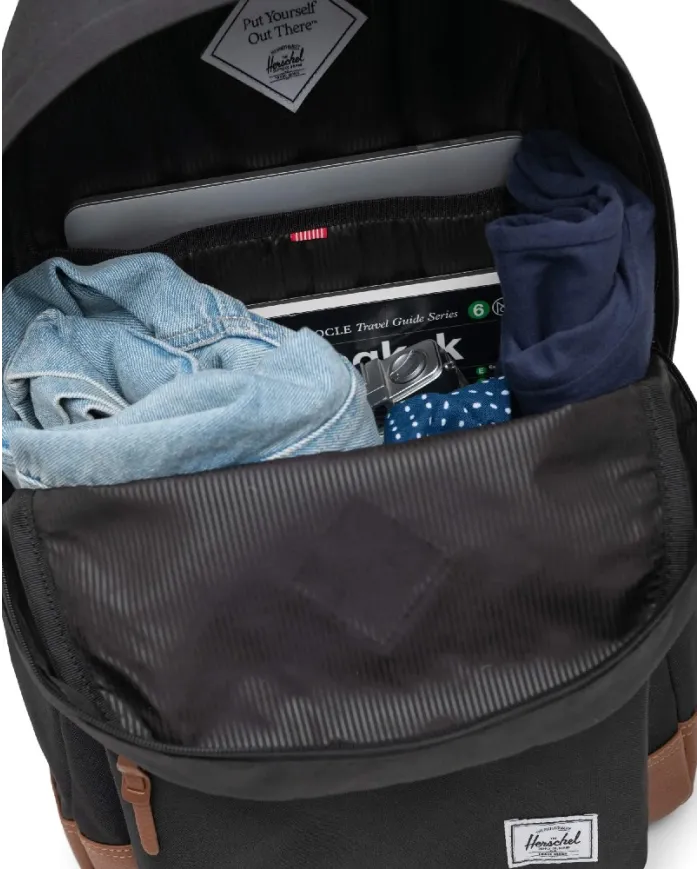 Herschel Zaino tessuto Heritage Nero/Cuoio